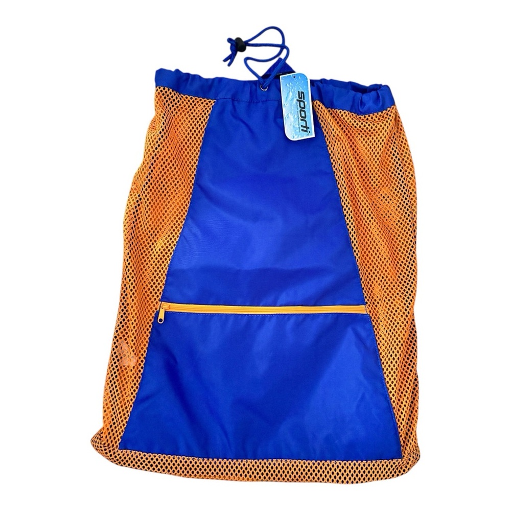 NWT Vibrant Blue Sports Bag with Orange Mesh